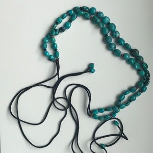 Turquoise beaded Leather Belt